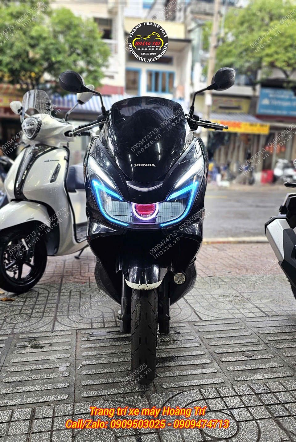 Độ đèn bi cầu PCX